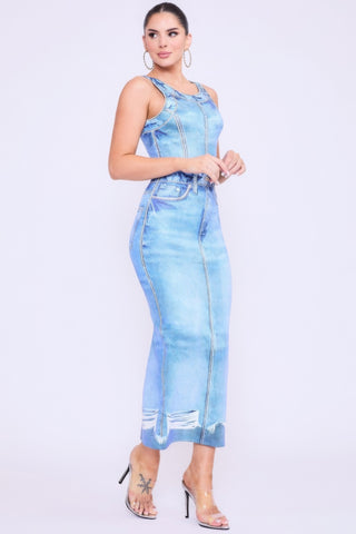 Denim Dreamscape Midi