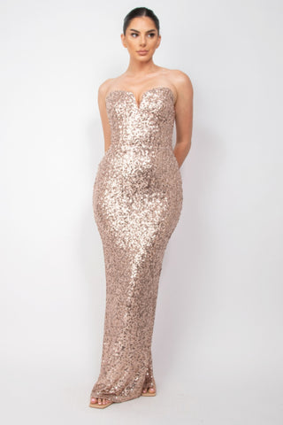 Dazzle Diva V-Bar Dress Champagne