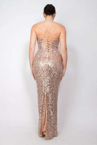 Dazzle Diva V-Bar Dress Champagne