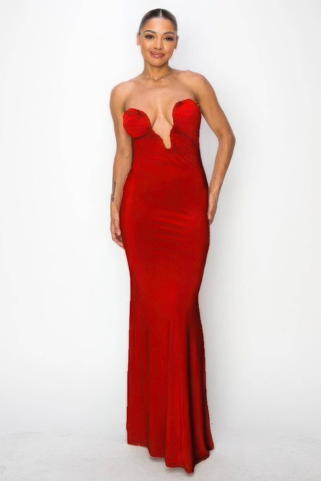 Glitter Ity Tube Maxi Dress Vibrant Red