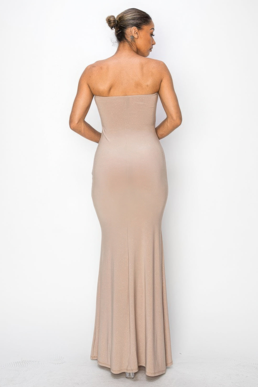 Glitter Ity Tube Maxi Dress Nude