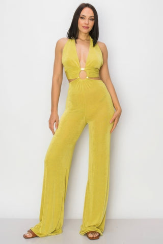 Casual Cool Wide Leg Slinky Jumpsuit