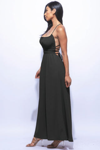 Side Slit Maxi Dress Black