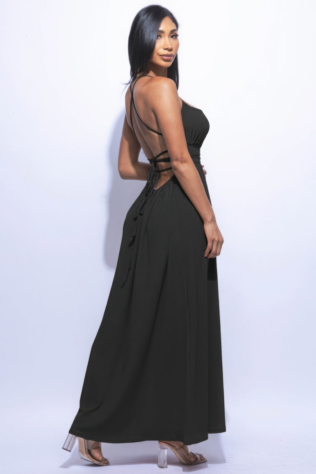 Side Slit Maxi Dress Black