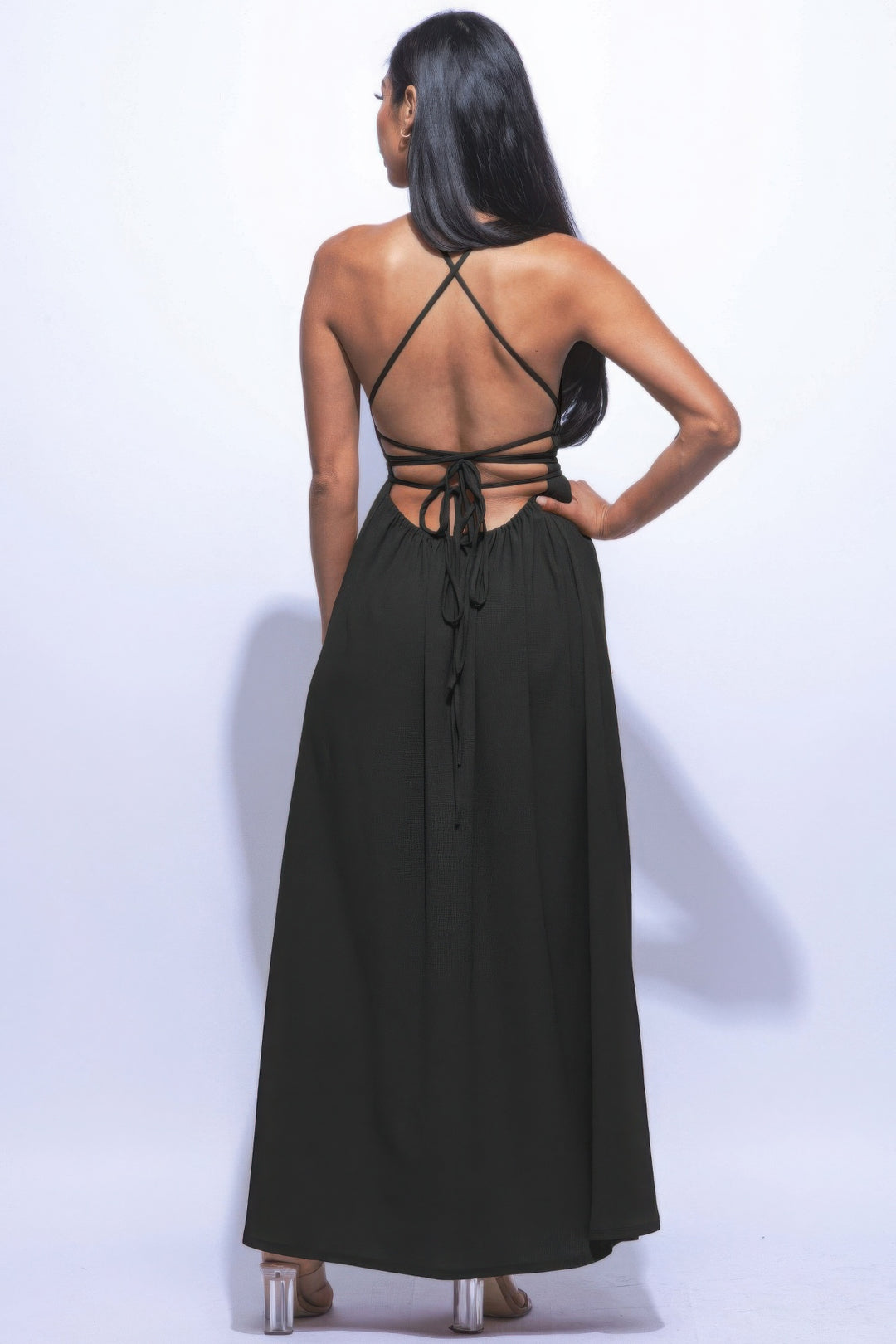 Side Slit Maxi Dress Black