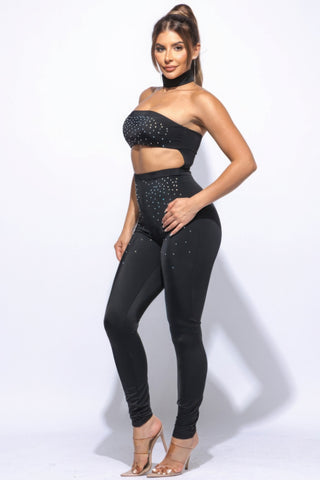 Chocker Tube Jumpsuit Black