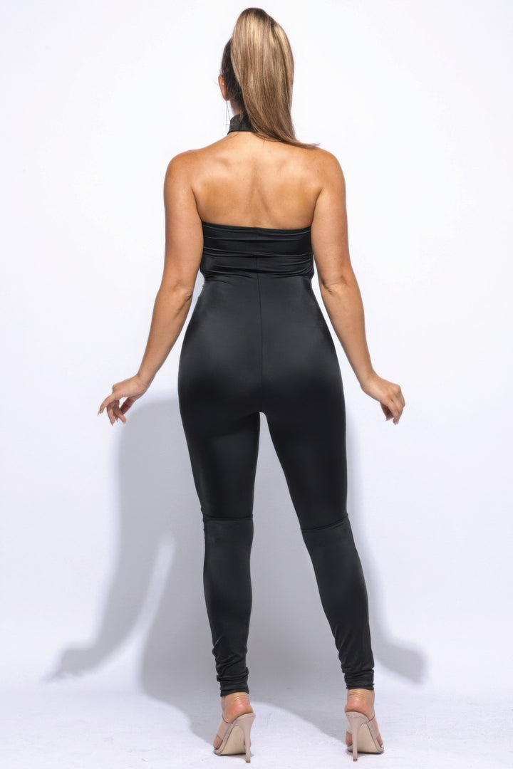 Chocker Tube Jumpsuit Black