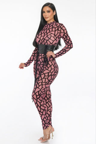 Rose Geometric Jumpsuit