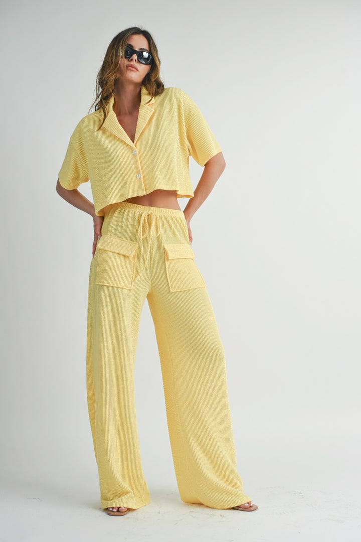 Button Up 2 Piece Set Yellow