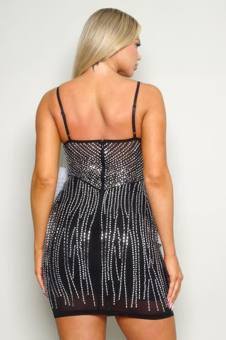 Rhinestone Chic Spaghetti Dress