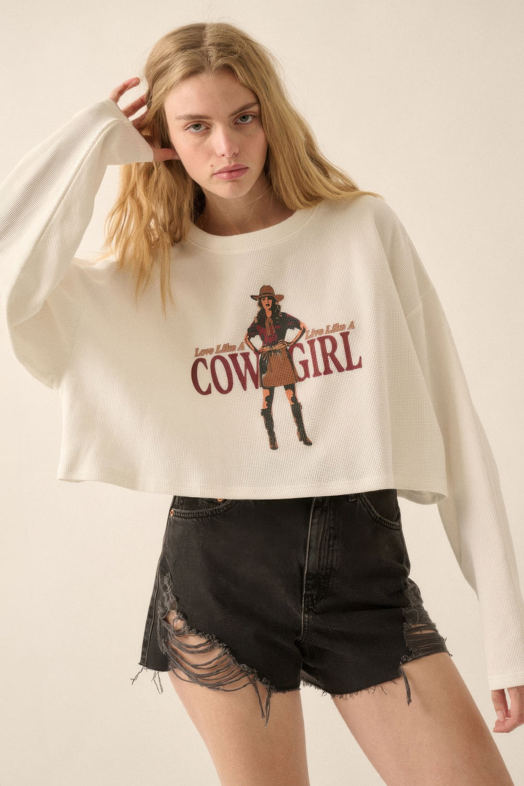 Cowgirl Thermal Sweatshirt