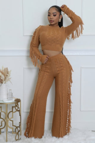 Knitted Stretch Pant Set