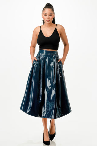 Midi Skirt With Pockets Hunter Green