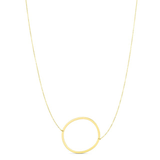 14K Yellow Gold Yours Truly Large Initial O Necklace