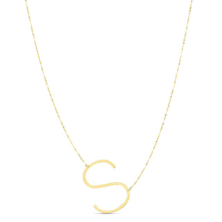 14K Yellow Gold Yours Truly Large Initial S Necklace