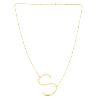 14K Yellow Gold Yours Truly Large Initial S Necklace