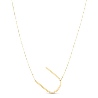 14K Yellow Gold Yours Truly Large Initial U Necklace