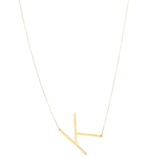 14K Yellow Gold Yours Truly Large Initial K Necklace