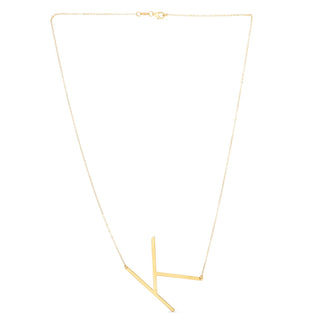 14K Yellow Gold Yours Truly Large Initial K Necklace