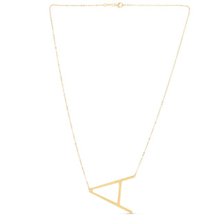 14K Yellow Gold Yours Truly Large Initial A Necklace
