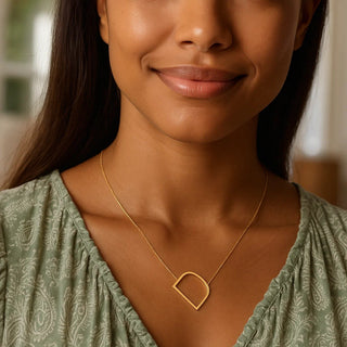 14K Yellow Gold Yours Truly Large Initial D Necklace