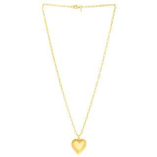 Sterling Silver Gold Plated Puffed Heart Pendant