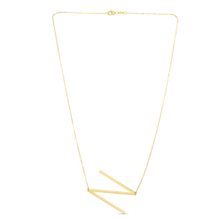 14K Yellow Gold Yours Truly Large Initial N Necklace