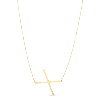 14K Yellow Gold Yours Truly Large Initial X Necklace