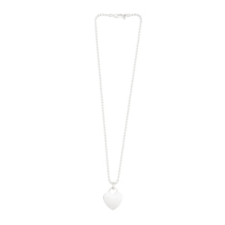 Sterling Silver Rhodium Plated Heart Charm Necklace