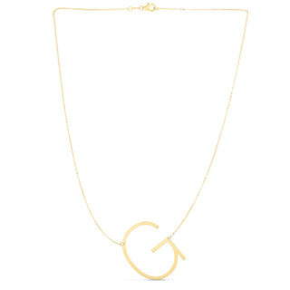 14K Yellow Gold Yours Truly Large Initial G Necklace