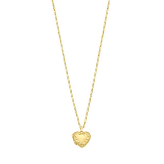 Sterling Silver Gold Plated Heart Locket Necklace