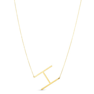 14K Yellow Gold Yours Truly Large Initial H Necklace