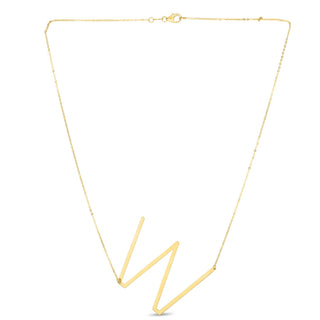 14K Yellow Gold Yours Truly Large Initial W Necklace