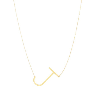 14K Yellow Gold Yours Truly Large Initial J Necklace