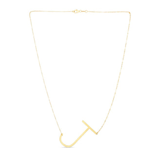 14K Yellow Gold Yours Truly Large Initial J Necklace
