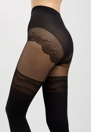 Conte Delight 50 Den - Fantasy Women's Tights with a pattern "imitation stockings with openwork slimming panties" (16S-129SP)