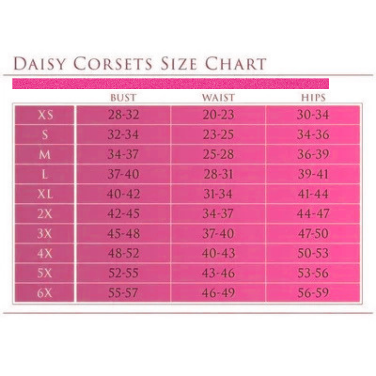 Size chart