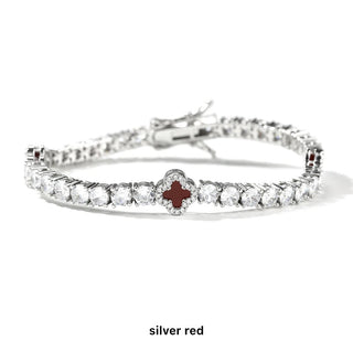 Icy Clover Tennis Bracelet