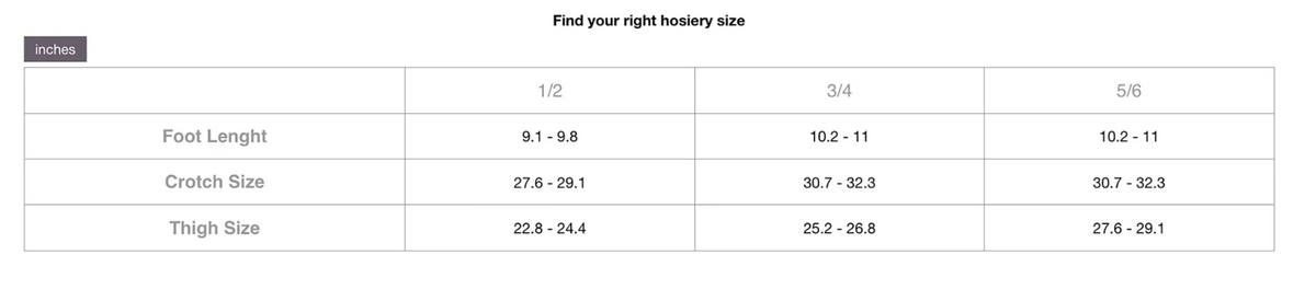 Size chart