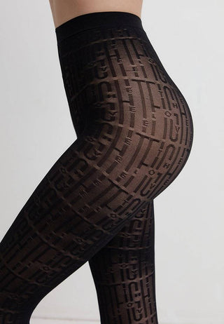 Conte Art 40 Den - Fantasy Women's Tights with a letter pattern (21S-95SP)