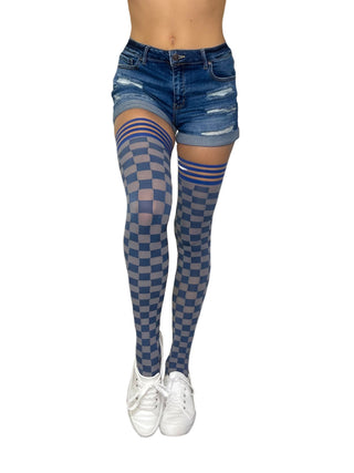 Game Day! - Navy & Grey Thigh-Highs