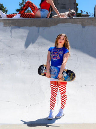 Game Day! - Red & White Thigh-Highs