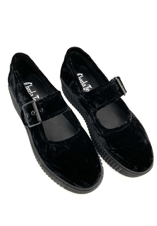 Velvet Crush Maryjane Sneaker - Black