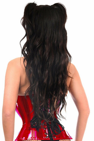 Lavish Red Clear Curvy Underbust Waist Cincher Corset