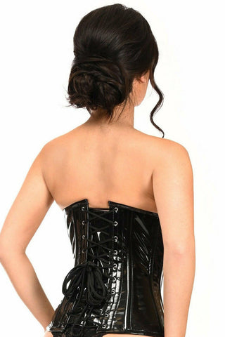 Lavish Black Patent PVC Underwire Underbust Corset