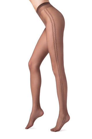 Conte Bliss 20 Den - Fantasy Women's Pantyhose with Zig-Zag Pattern on both sides (15S-50SP)