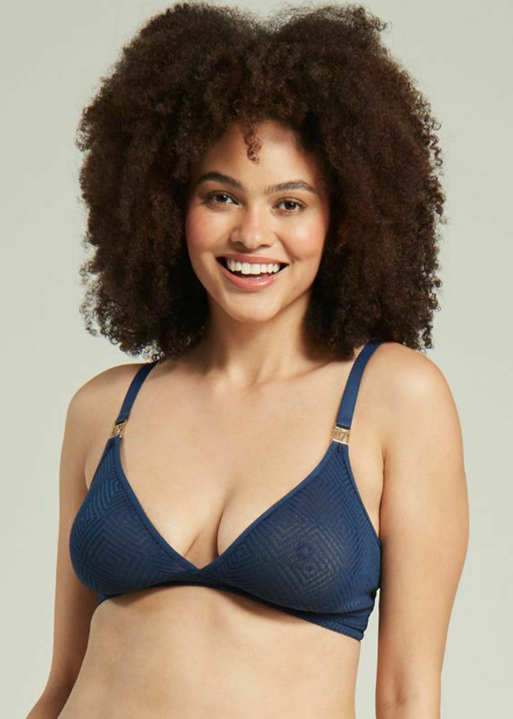 The Sheer Deco Easy Does It Bralette Navy Up to G Cup