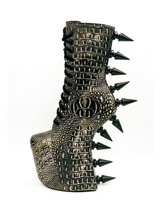 Prehistoric Gold Platform Boot