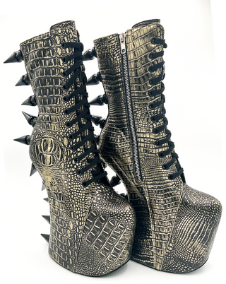 Prehistoric Gold Platform Boot