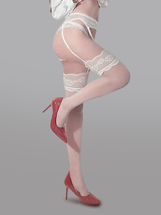 Lace Waist Garter Tights